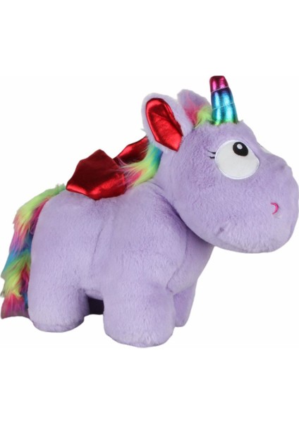 Mor Tombul Boynuzlu At Unicorn Peluş Oyuncak 30 cm