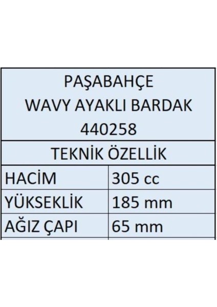 440258 Wavy Ayaklı Bardak - 12 Adet