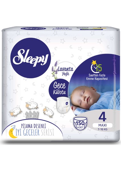 Gece Külotu Lavanta Yağlı 4 Numara Maxi 150'li