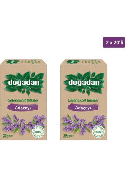 Adaçayı Geleneksel Bitkiler 2x 20'li