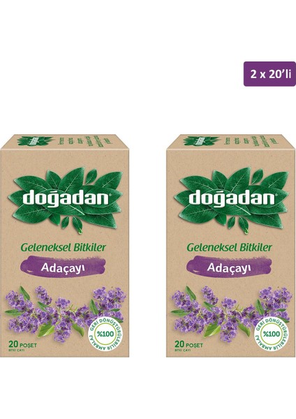 Adaçayı Geleneksel Bitkiler 2x 20'li fiyatları