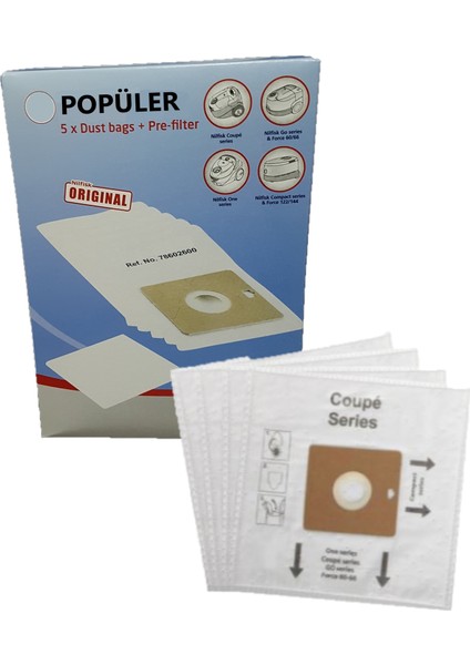 Nilfisk Force 60 99 78602600 Toz Torbası 5'li Paket Uyumlu fiyatları