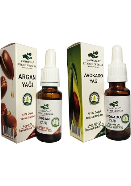 Argan Yağı Avokado Yağı 2'li Avantaj Paketi 20 ml