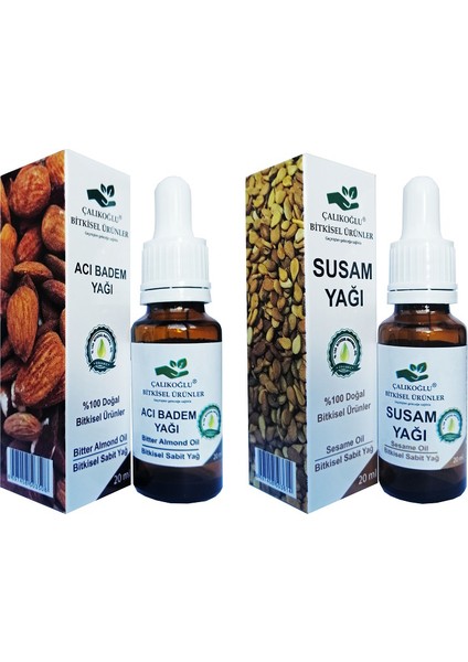 Acı Badem Yağı Susam Yağı 2'li Avantaj Paketi 20 ml