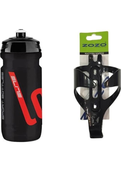 Loli Siyah Bisiklet Matarası 600ML + Zozo Kafes