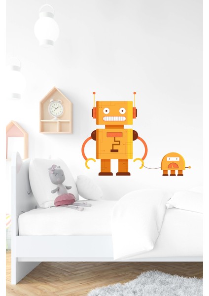 Robot Adam ve Köpeği Sticker-Çocuk Bebek Odası Sticker