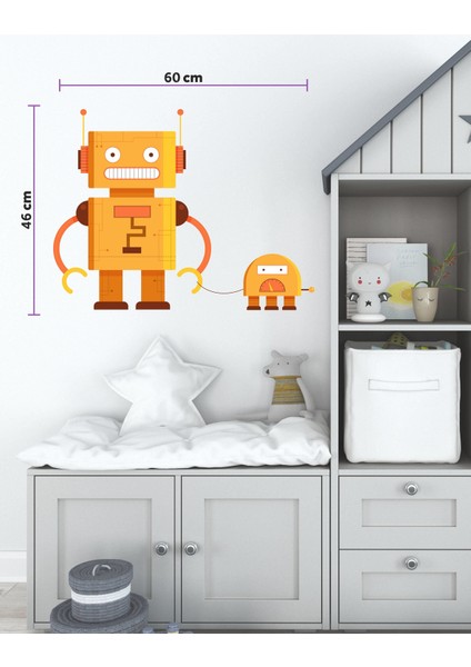 Robot Adam ve Köpeği Sticker-Çocuk Bebek Odası Sticker