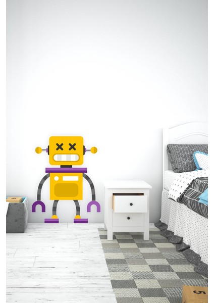 Mutlu Robot Adam Sticker-Çocuk Bebek Odası Sticker fiyatları