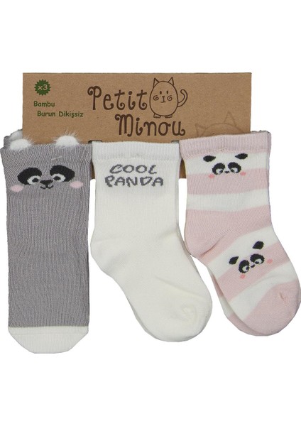 Cool Panda 3'lü Soket Bebek Çorabı 2064