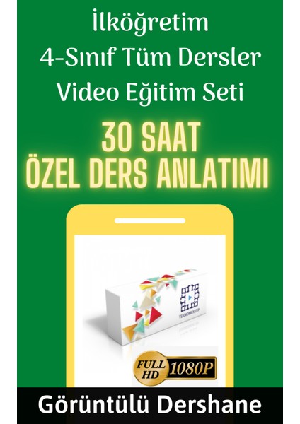 İlköğretim 4. Sınıf Tüm Dersler Görüntülü Eğitim Seti