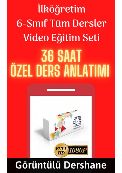 6. Sınıf Tüm Dersler Görüntülü Eğitim Seti
