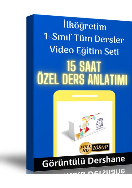 İlköğretim 1. Sınıf Tüm Dersler Görüntülü Eğitim Seti