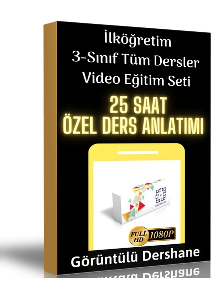 İlköğretim 3. Sınıf Tüm Dersler Görüntülü Eğitim Seti