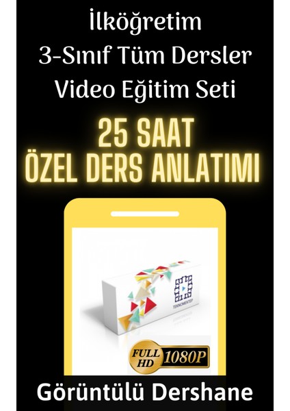 İlköğretim 3. Sınıf Tüm Dersler Görüntülü Eğitim Seti