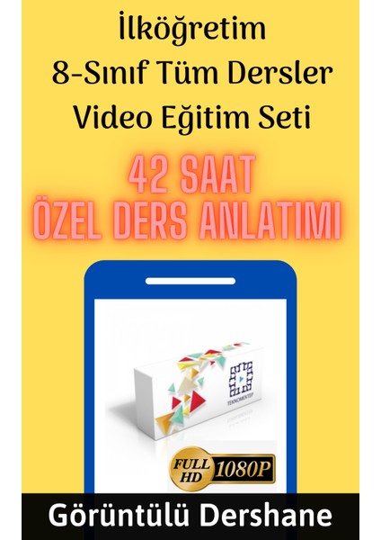 İlköğretim 8. Sınıf Tüm Dersler Görüntülü Eğitim Seti