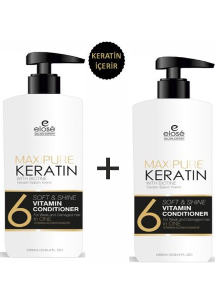 Keratin Saç Kremi 1000 ml x 2'li