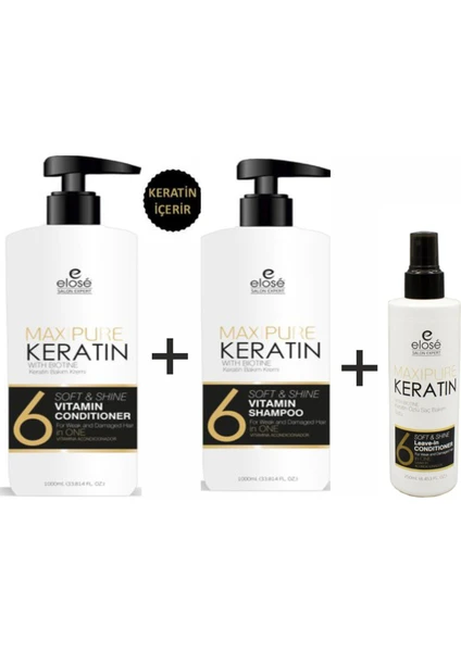 Keratin Şampuan 1000ml + Saç Kremi 1000ml