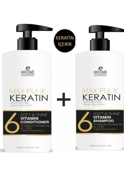 Keratin Şampuan 1000 ml+SAÇ Kremi 1000 ml