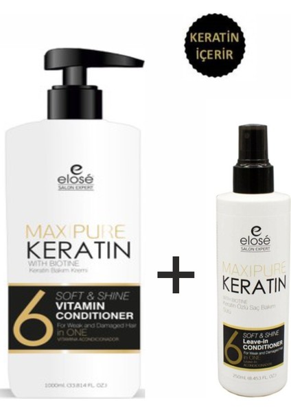 Keratin Saç Kremi 1000 ml + Saç Bakım Sütü 250 ml