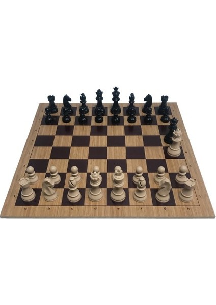 Floklu Profesyonel Satranç Taşları ( 95 mm ) - Ahşap Zemin