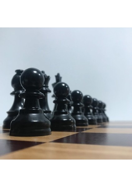 Floklu Profesyonel Satranç Taşları ( 95 mm ) - Ahşap Zemin