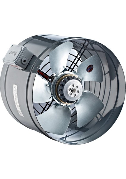 20 cm çap YBA-200-2K-M 2750 D/D 220/230 volt Monofaze Yuvarlak Kanal Tipi Aksiyel Fan