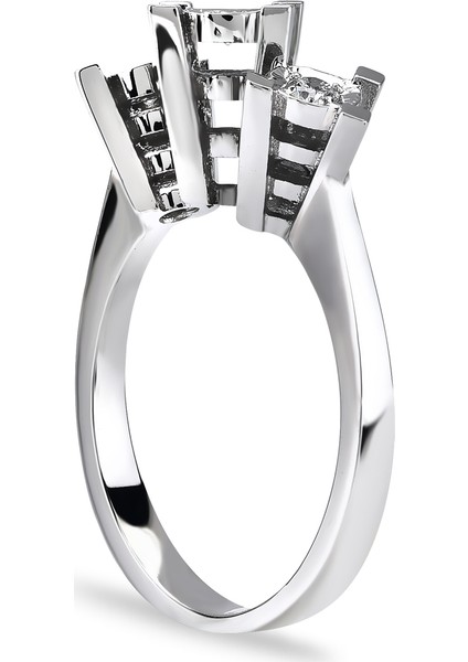 0.14 Ct Üç Taş Pırlanta Yüzük