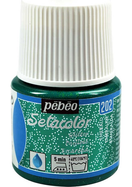 202 Setacolor Glitter Transparan Kumaş Boyası 45 ml Emerald