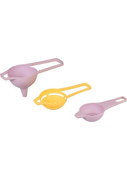 3'lü Set Çay Süzgeci , Huni ve Yumurta Ayırıcı