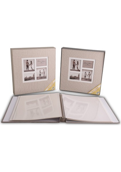 20 Yaprak 40 Sayfa Kutulu Koton Desenli Fotoğraf Albümü 16W20315