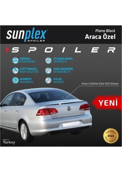 Jetta Bagaj Üstü Spoiler Piano Black Enjeksiyon Baskı 2010-2017