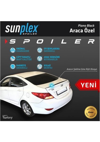 Hyundai Accent Blue Bagaj Üstü Spoiler Piano Black Enjeksiyon Baskı 2011-2018 modelleri