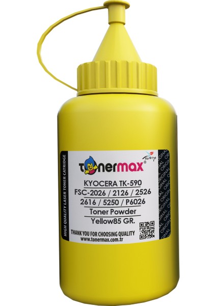 Kyocera TK-590 Sarı Toner Tozu / FSC5250 / FSC2626 / FSC2526 / FSC2126 / FSC2016 / P6026 / M6526 / M6026