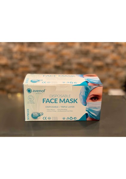 Disposable Face Mask 50 Adet Meltblown Cerrahi Maske