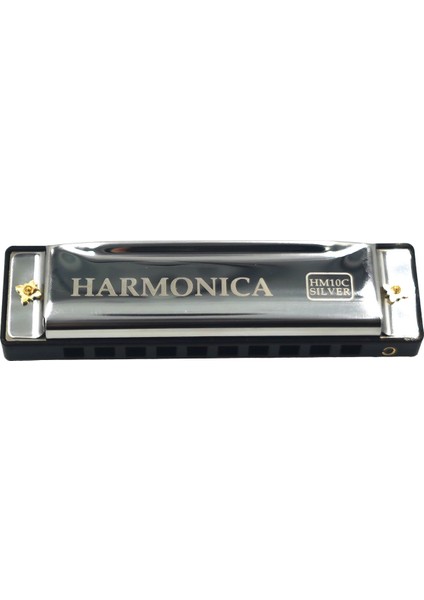 HM10C Silver Harmonica - Domajör Mızıka