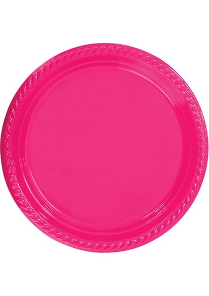 Fuşya Plastik Tabak 22CM 25 Adet