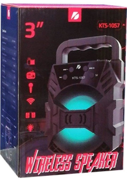 KTS-1057 Işıklı Bluetooth Hoparlör Siyah fiyatları