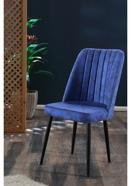 - Vento Sandalye - 9 Renk Kumaş - Metal Siyah Ayak