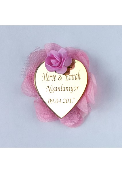 Nikah Şekeri Kalp Aynalı Pleksi Magnet Nikah Süsü 50'li PLK-105 fiyatları