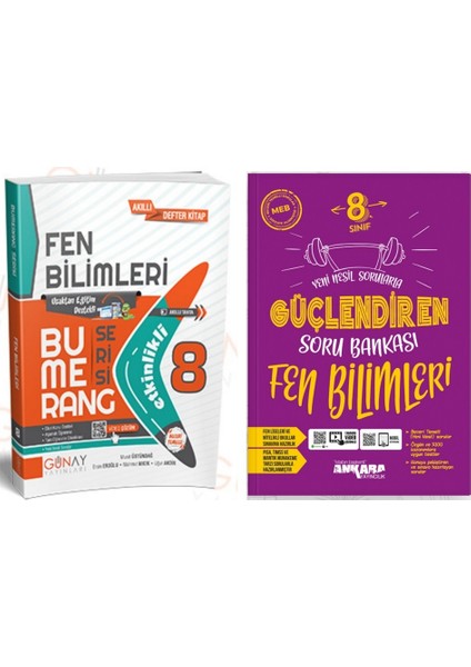 Gün&Ay Yayınları 8. Sınıf LGS Akıllı Fen Bilimleri Soru Bankası ve Ankara Yayınları Güçlendiren Fen Deneme