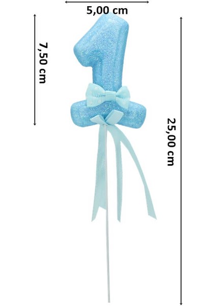 1 Yaş Simli Çubuk Süs, Mavi, 30 Adet fiyatları