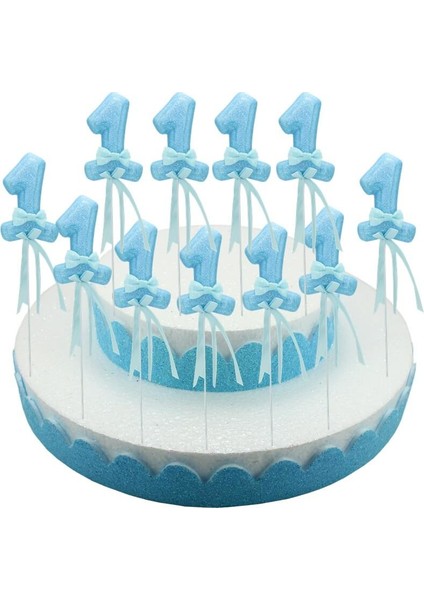 1 Yaş Simli Çubuk Süs, Mavi, 30 Adet modelleri