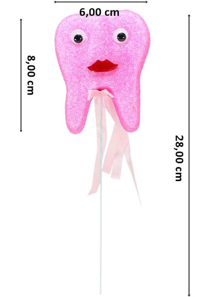 Diş Buğdayı Simli Çubuk Süs, Pembe, 30 Adet