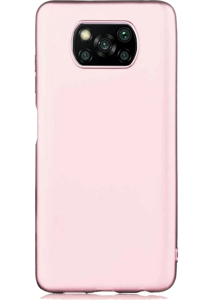 Case 4U Xiaomi Poco X3 / Poco X3 Pro Kılıf Klasik Mat Renkli Yumuşak Premier Silikon Rose Gold