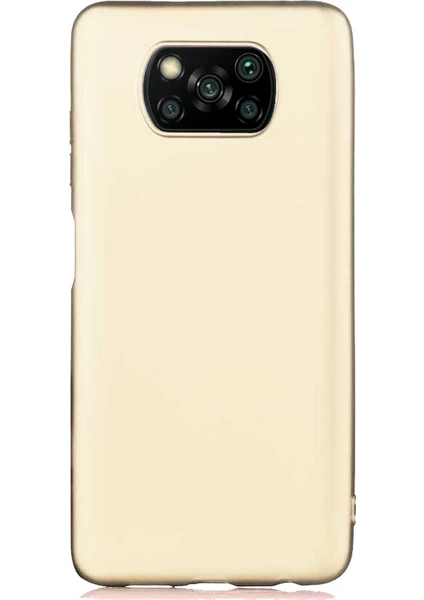 Case 4U Xiaomi Poco X3 / Poco X3 Pro Kılıf Klasik Mat Renkli Yumuşak Premier Silikon Altın