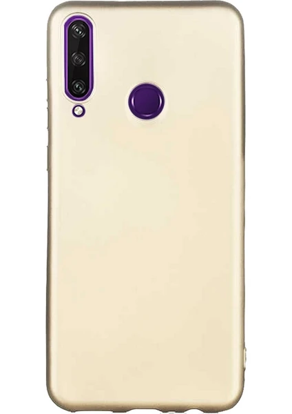 Case 4U Huawei Y6p Kılıf Klasik Mat Renkli Yumuşak Premier Silikon Altın