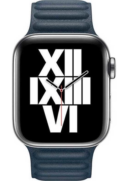 Apple Watch Uyumlu Seri 7/6/SE/5/4 Deri Loop Kayış 41mm 40mm 38mm Lacivert