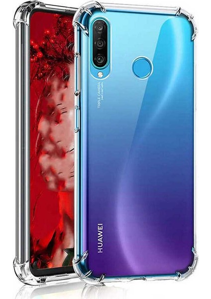 Huawei P40 Lite E Kılıf Köşe Korumalı Darbe Emici Anti Shock Arka Kapak Şeffaf