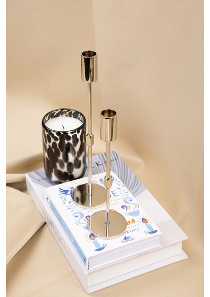 Pirinç Silindir Şamdan Paris Ikili Set