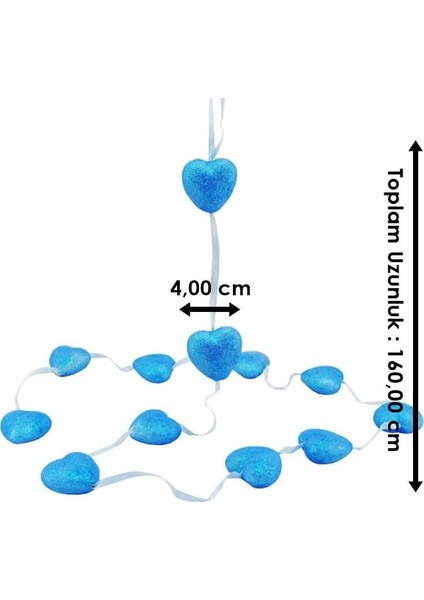 12' Li Sarkıt Kalp Süs - 160 cm - Mavi fiyatları